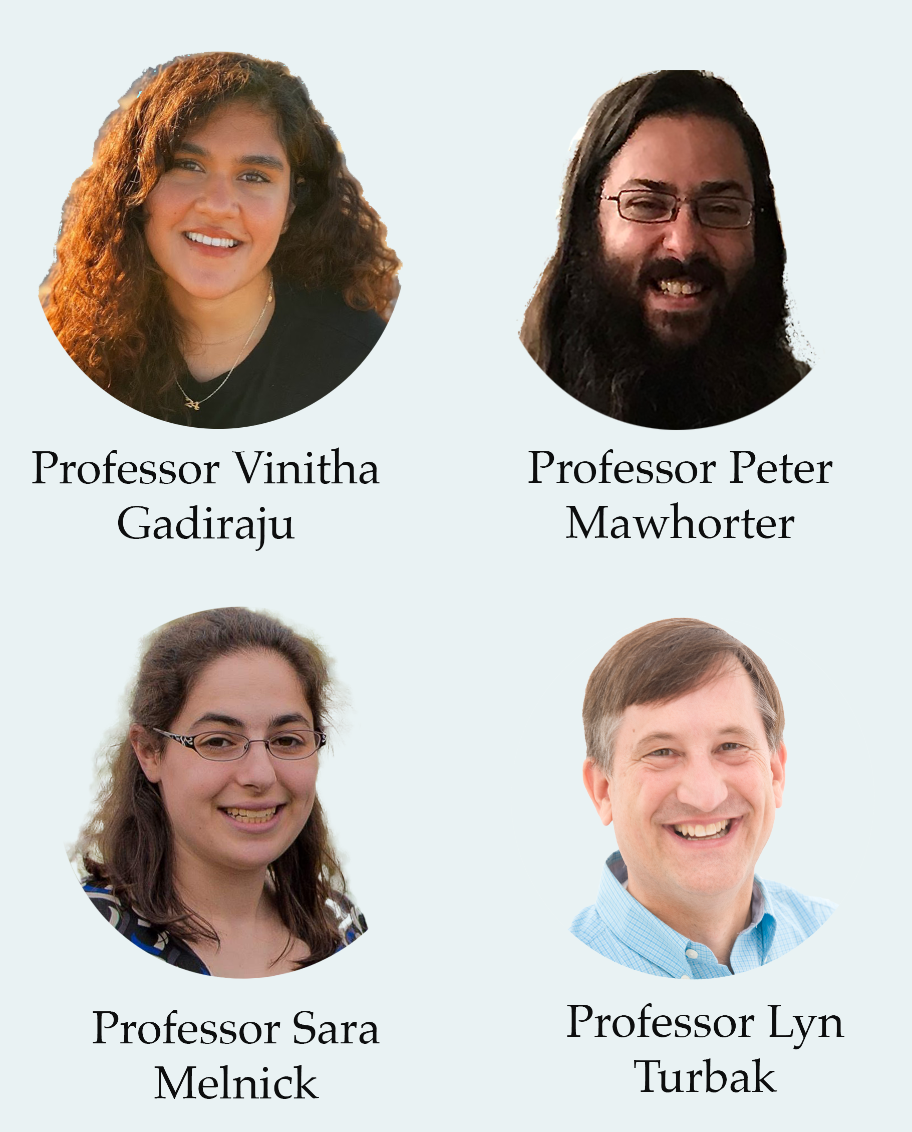 Spring 2025 CS111 Instructors: Professor Vinitha Gadiraju, Professor Peter Mawhorter, Professor Sara Melnick, and Professor Lyn Turbak