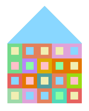 Another randomly-colored building, this time with 5 columns and 4 rows.