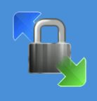 The WinSCP logo; a lock with blue and green arrows